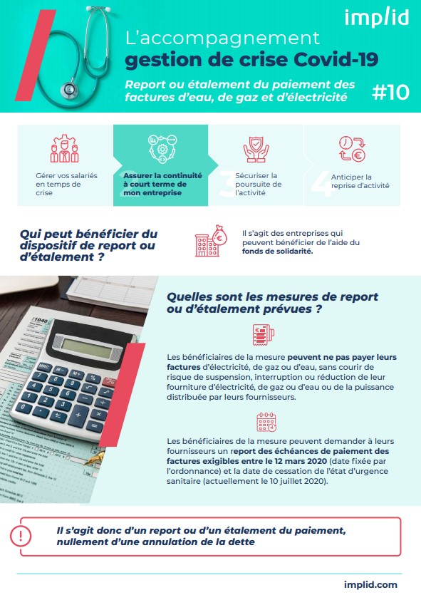Report paiement factures Covid 19